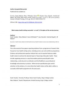 What makes health visiting successful—or not? 2. The service journey