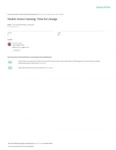 Preparing new health visitors–time for change