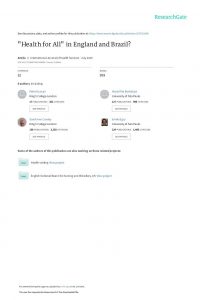 "Health for All" in England and Brazil?