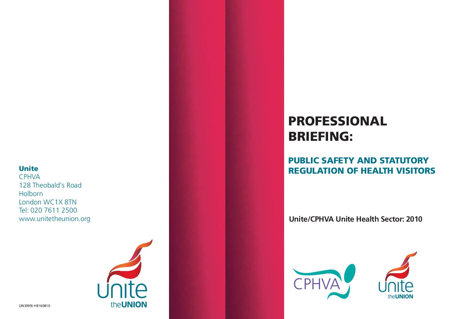 Professional briefing:  Public safety and statutory regulation of Health Visitors