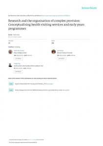 Research and the organisation of complex provision: conceptualising health visiting services and early years programmes