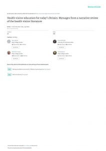 Health visitor education for today's Britain: Messages from a narrative review of the health visitor literature