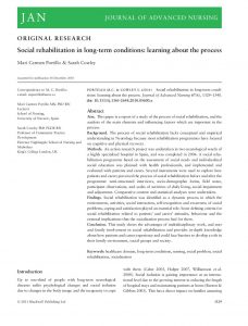 Social rehabilitation in long-term conditions: learning about the process