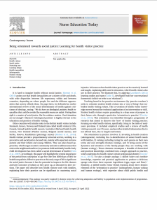 Being orientated towards social justice: Learning for health visitor practice