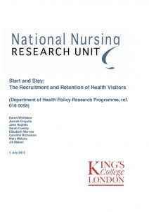 Start and stay: the recruitment and retention of health visitors